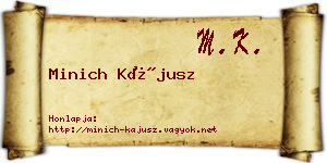 Minich Kájusz névjegykártya